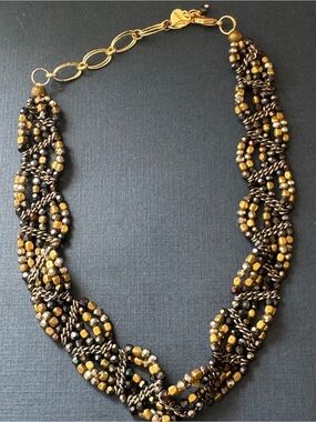Nakamol Chicago Braided Beaded Choker Necklace gold/mixed metal